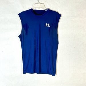 Under Armour Blue Athletic Workout Training Tee Sleeveless Tank Top Shirt